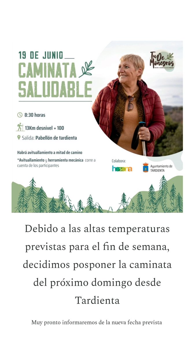 Caminata aplazada por el aviso de altas temperaturas en la comarca. En breve anunciaremos nueva fecha #OlaDeCalor #monegros