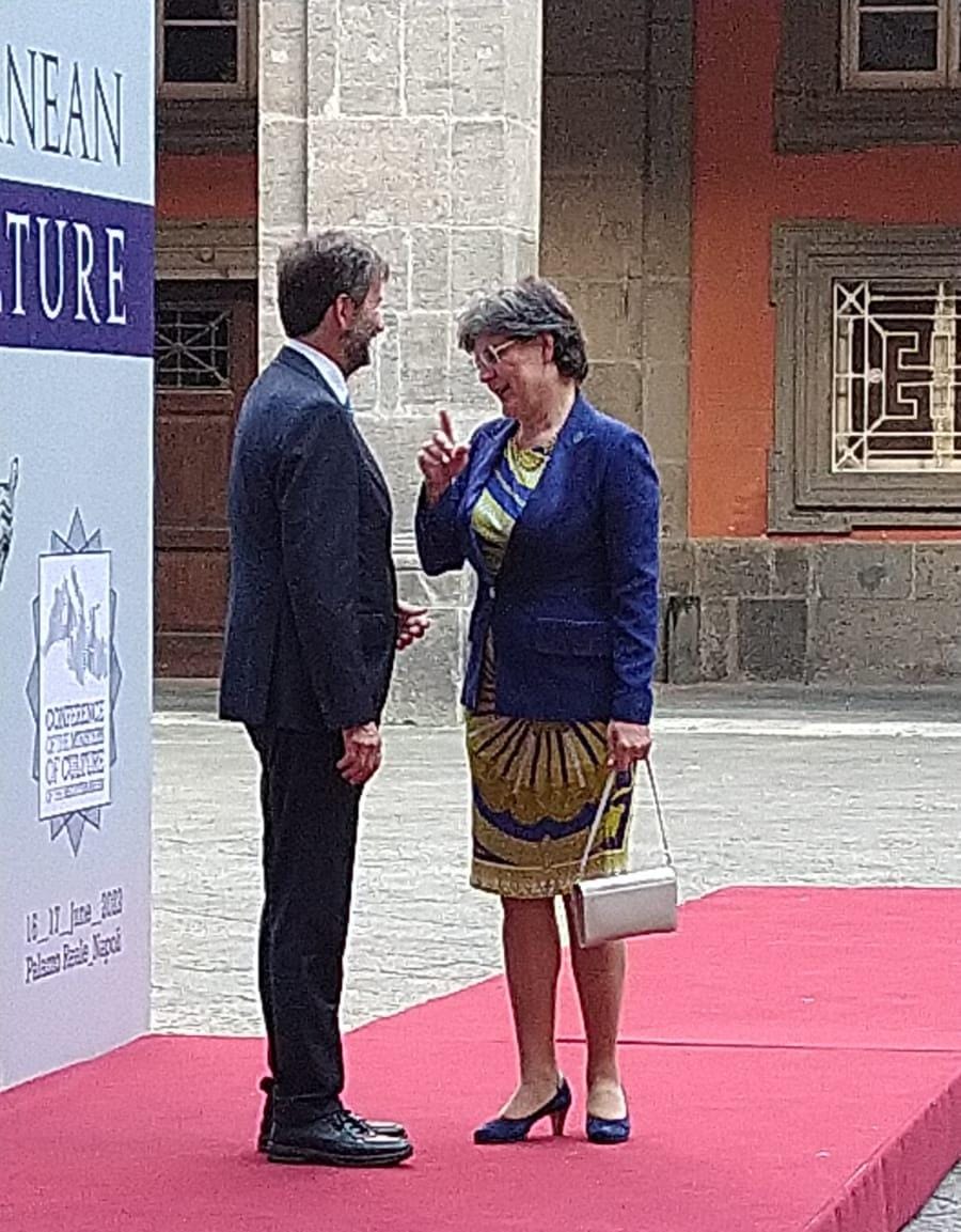 europanostra's tweet photo. We are honoured to contribute to the #MedCulture Ministerial Conference held in Naples by @MiC_Italia.
  
👏We applaud 🇮🇹Minister @dariofrance for his leadership in placing culture &amp; heritage where they belong: at the heart of the EU's relations with its  Mediterranean partners. https://t.co/V8nj4Ul0kh
