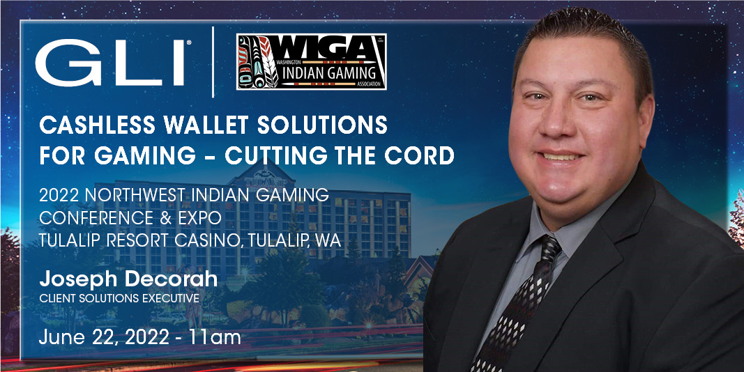 GamingLabsInt's tweet photo. GLI Client Solutions Exec Joseph Decorah talks cashless technologies &amp; their impact on regulation &amp; problem gambling on the panel Cashless Wallet Solutions for Gaming – Cutting the Cord, Wed. June 22, 11 am at #WIGA.
#GLI #GamingLabs #cashless #indiangaming #watribes https://t.co/0maruIXPXG