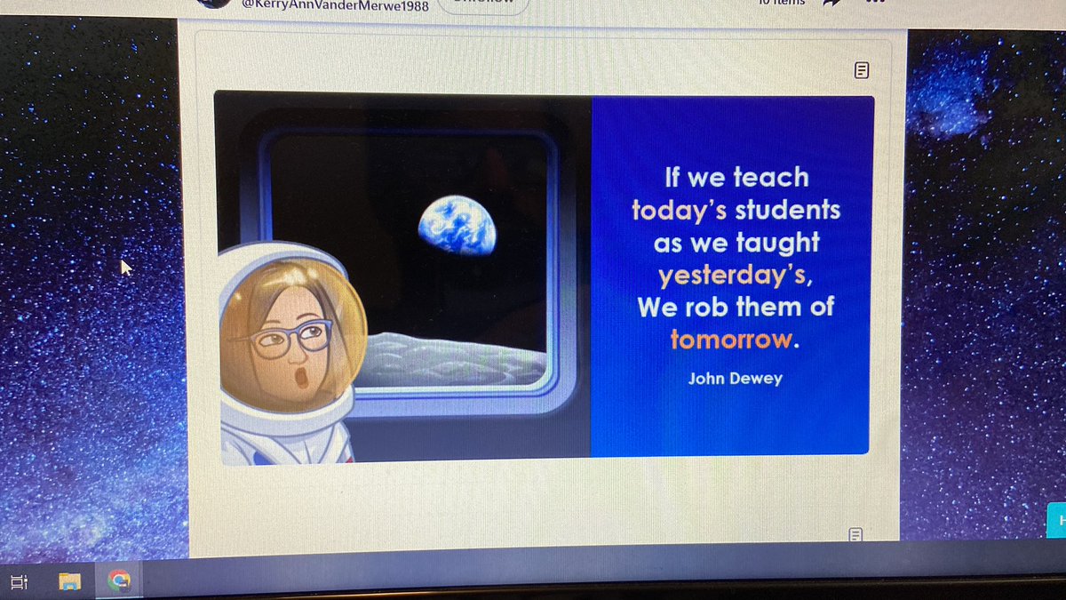 TeacherCoffee's tweet photo. Rockin’ quote shared during a rockin’ presentation!! Also loved the idea to use Minecraft in the classroom!@techieteacherZA @wakelet #WakeletCommunityWeek https://t.co/yDKLu8WVnj