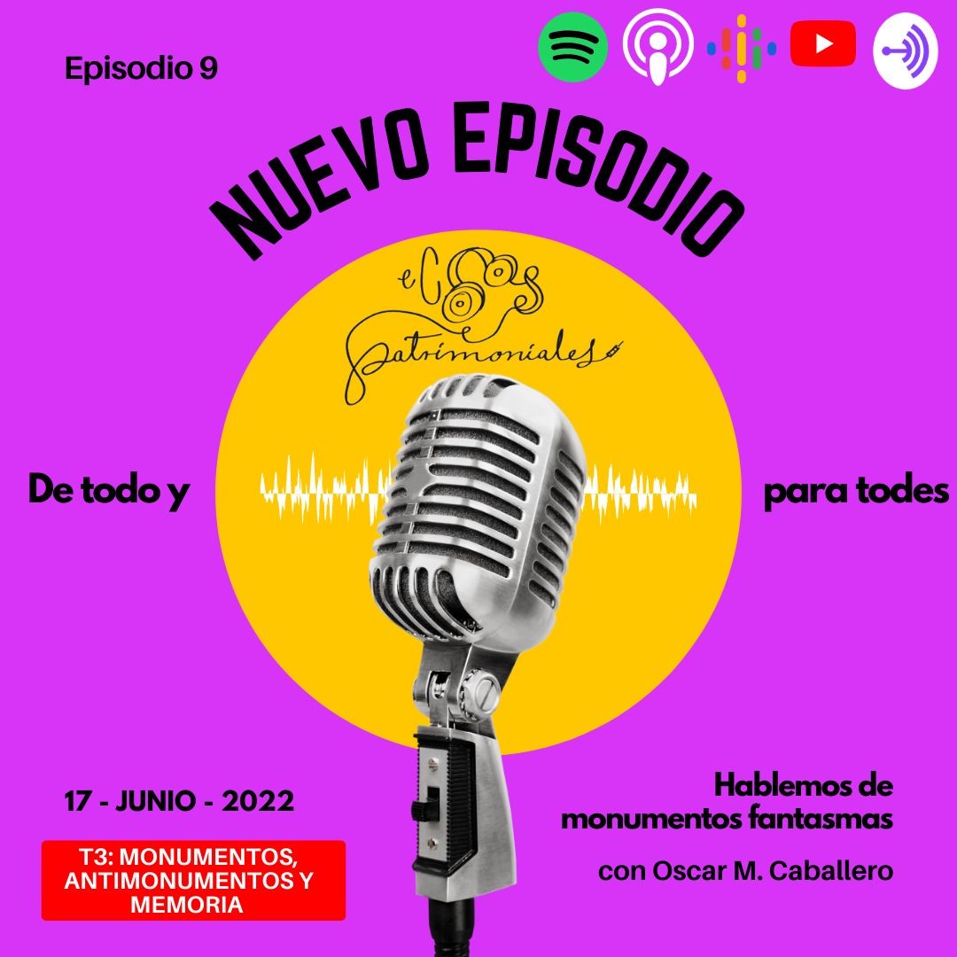 ¡Mañana hay nuevo episodio de Ecos Patrimoniales Podcast! Tenemos a nuestro primer invitade de Nicaragua 🇳🇮 👏🏽

¿Sabes qué es un monumento fantasma? Escúchanos mañana junto con Oscar M. Caballero para descubrir de qué estaremos hablando.