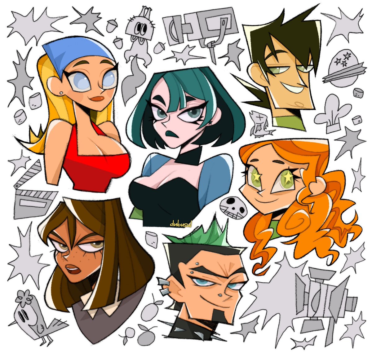 kiiwiibun on X: Drew some characters from Total Drama's new cast! Really  excited to learn more about them. #totaldrama #fanart   / X