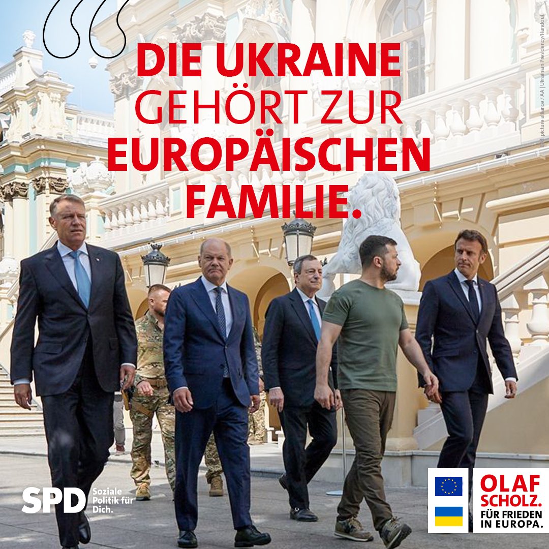 Bundeskanzler Olaf #Scholz hat sich dafür stark gemacht, der #Ukraine den Status eines EU-Beitrittskandidaten zuzusprechen. „Die Ukraine gehört zur europäischen Familie“, sagte er heute bei einer Pressekonferenz in der ukrainischen Hauptstadt #Kiew.