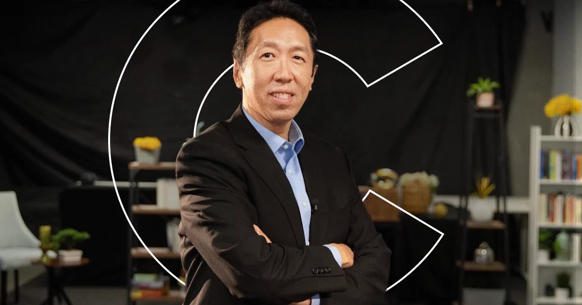 andrew ng with a C graphic in the background
