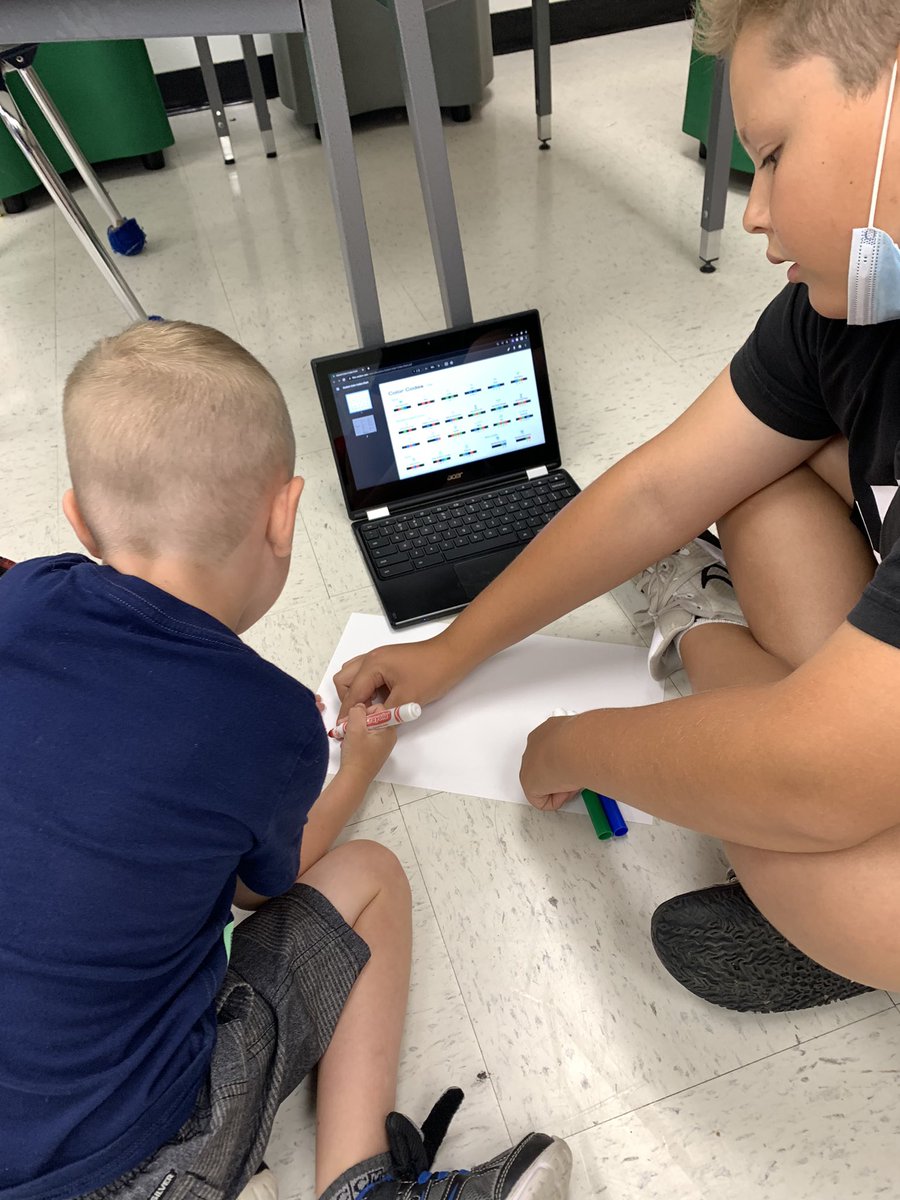 Teaching our unplugged coding with our JK/ SK buddies using the Ozbots. <a href="/SEWchargers/">SEWchargers</a> <a href="/MrsLalondeSTE/">Renee Lalonde</a>