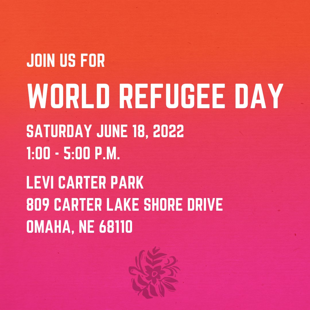 Join us Saturday, June 18th, 2022 at Levi Carter Park to celebrate our refugee communities &amp; explore their stories, talents, and cultures. Stop by our booth to say hello and learn how you can help our refugee community!