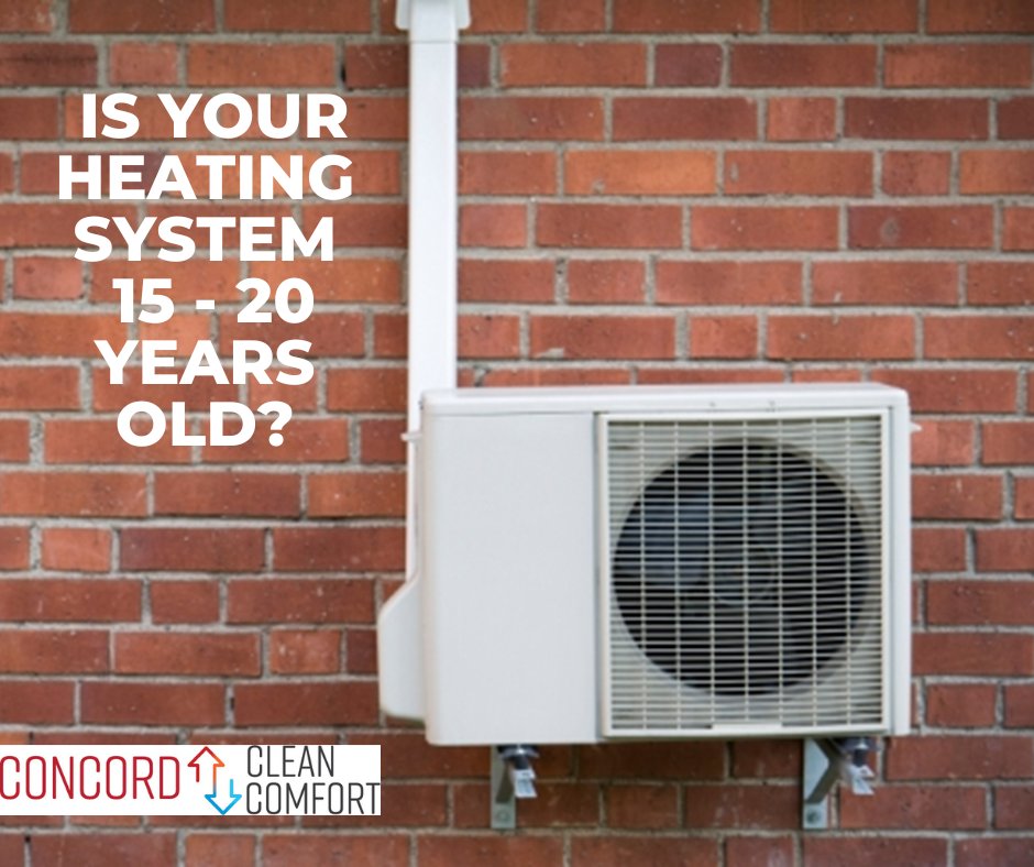 The best time to upgrade your heating system is before it fails! If your system is 15 - 20 years old, make a plan to update it and use generous heat pump rebates. Learn more: concordma.gov/2399/Heat-Pumps #SustainableConcord #CoolerConcord
