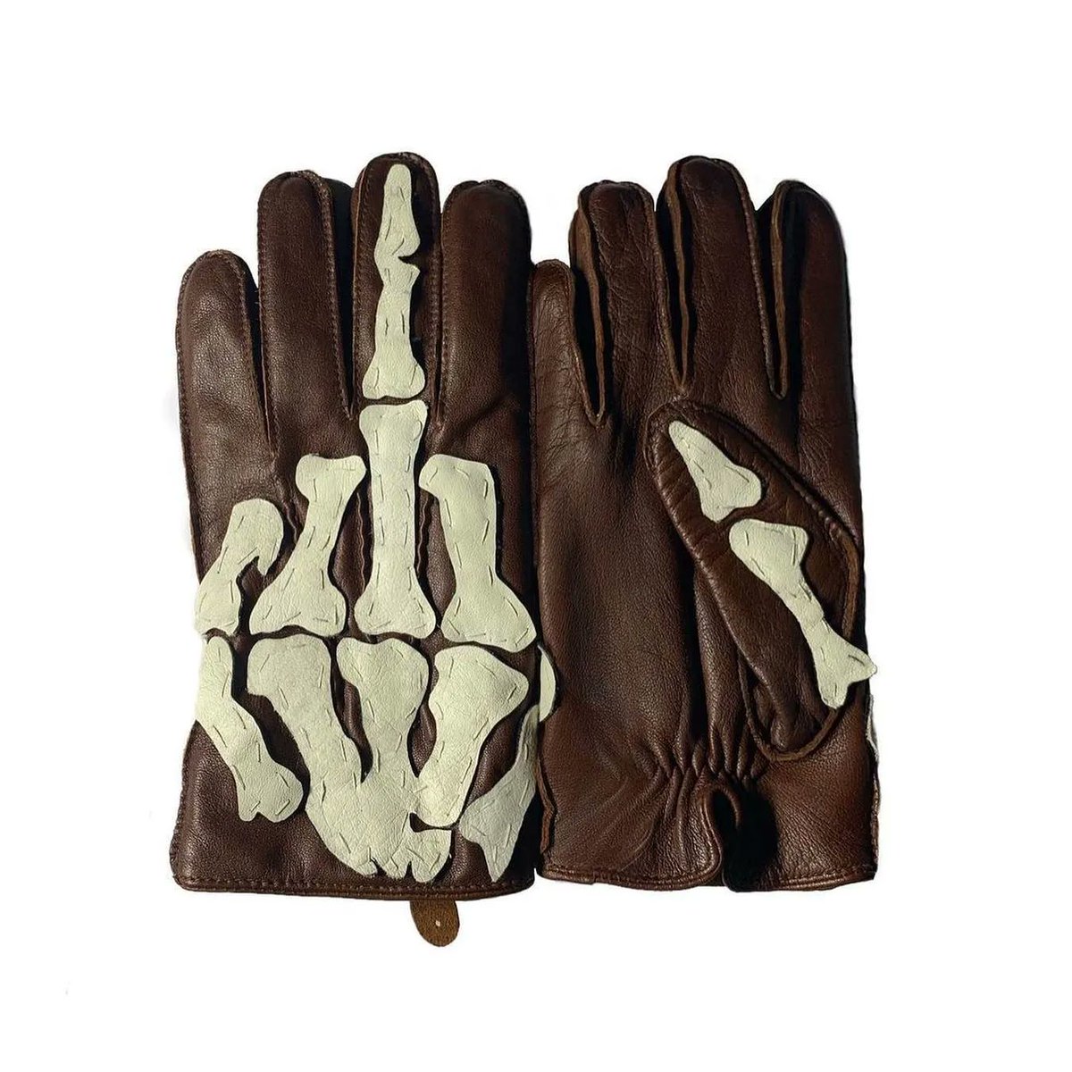 cortexcreatives's tweet image. FASHION: Skele-gloves by Before My Legs Explode, a limited-run and one-of-one clothing brand.