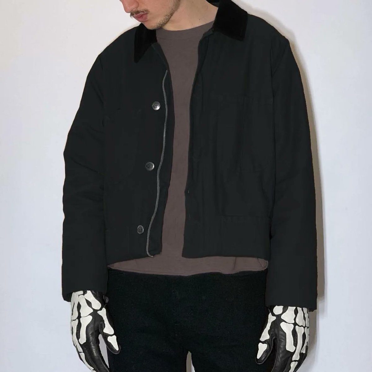 cortexcreatives's tweet image. FASHION: Skele-gloves by Before My Legs Explode, a limited-run and one-of-one clothing brand.