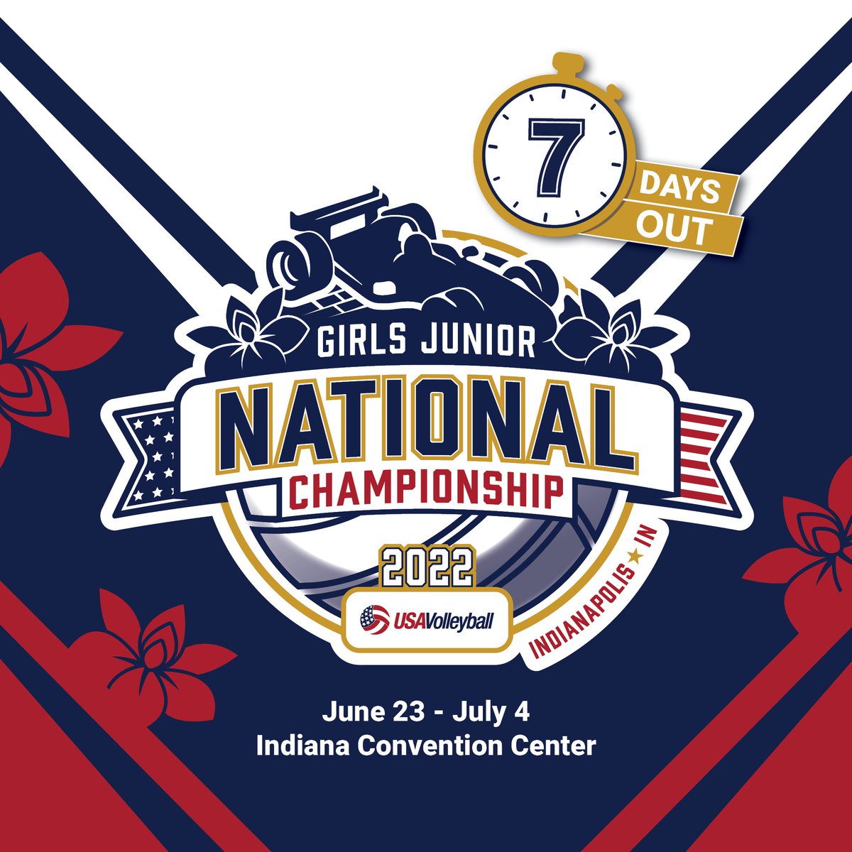 The one week countdown starts now for the 2022 USA Volleyball Girls Junior National Championship! 🙌

Retweet you'll be in Indy! #gjnc