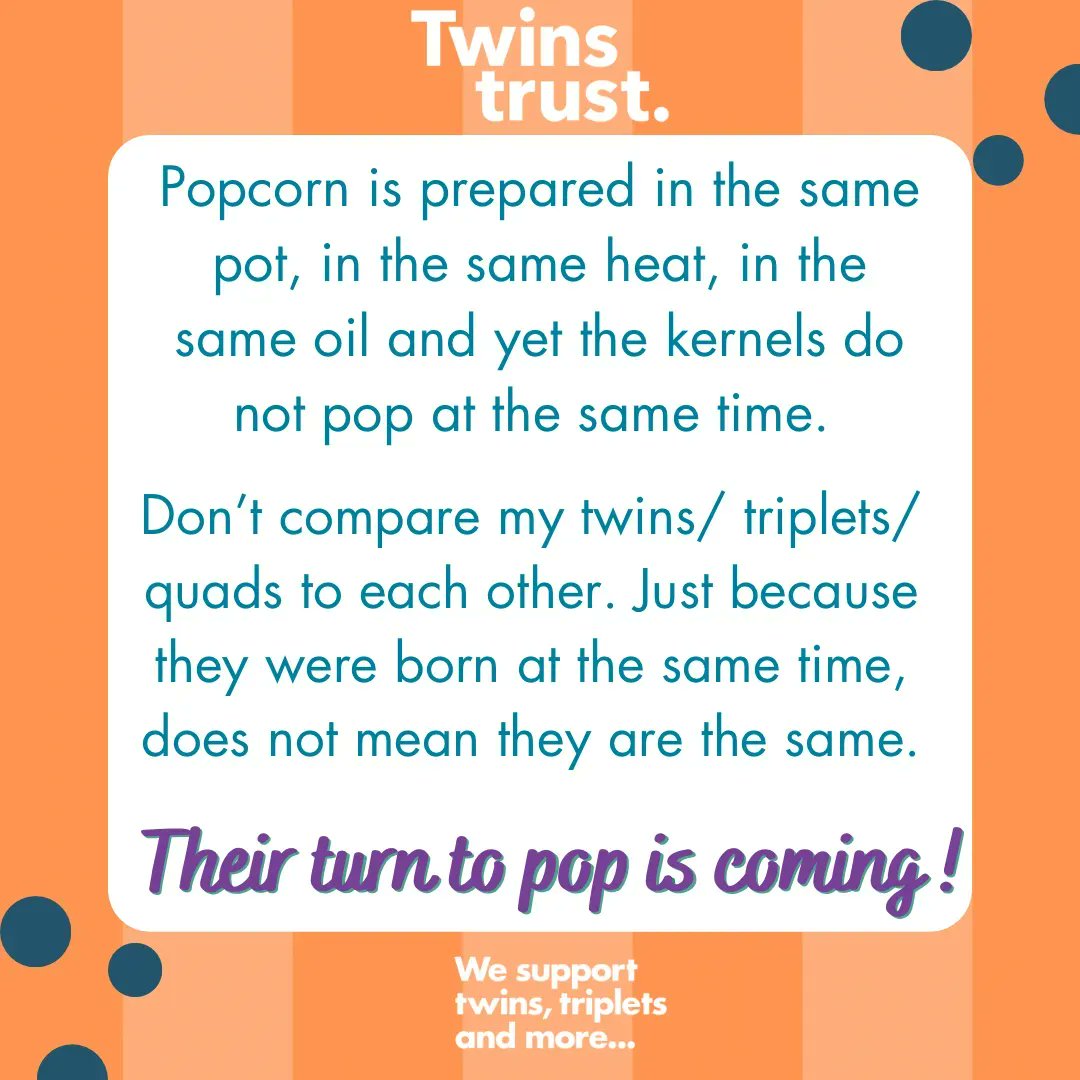 TwinsTrust's tweet photo. Comparison is the thief of joy, yet it can be so hard not to compare multiples! They are individuals and should always be treated like individuals. Do your multiples get compared? #twinstrust #twins #triplets #quads #lifewithmultiples https://t.co/MUStcsBLdm
