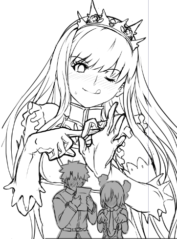 メイブ初めて描いたの・・・初めてでこのポーズ、ごめんね!(逃走 