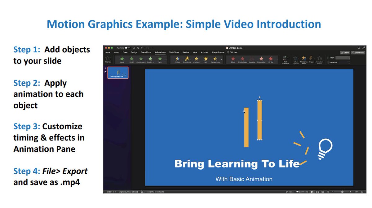 What is your signature style? That is what Tatiana Skliarenko helped you with in Miro. Amazing to see people visually explain how they create learning experiences. Later, on this day 3 of #lxdcon, we had Jennifer Sovey give an introduction on creating basic animations!