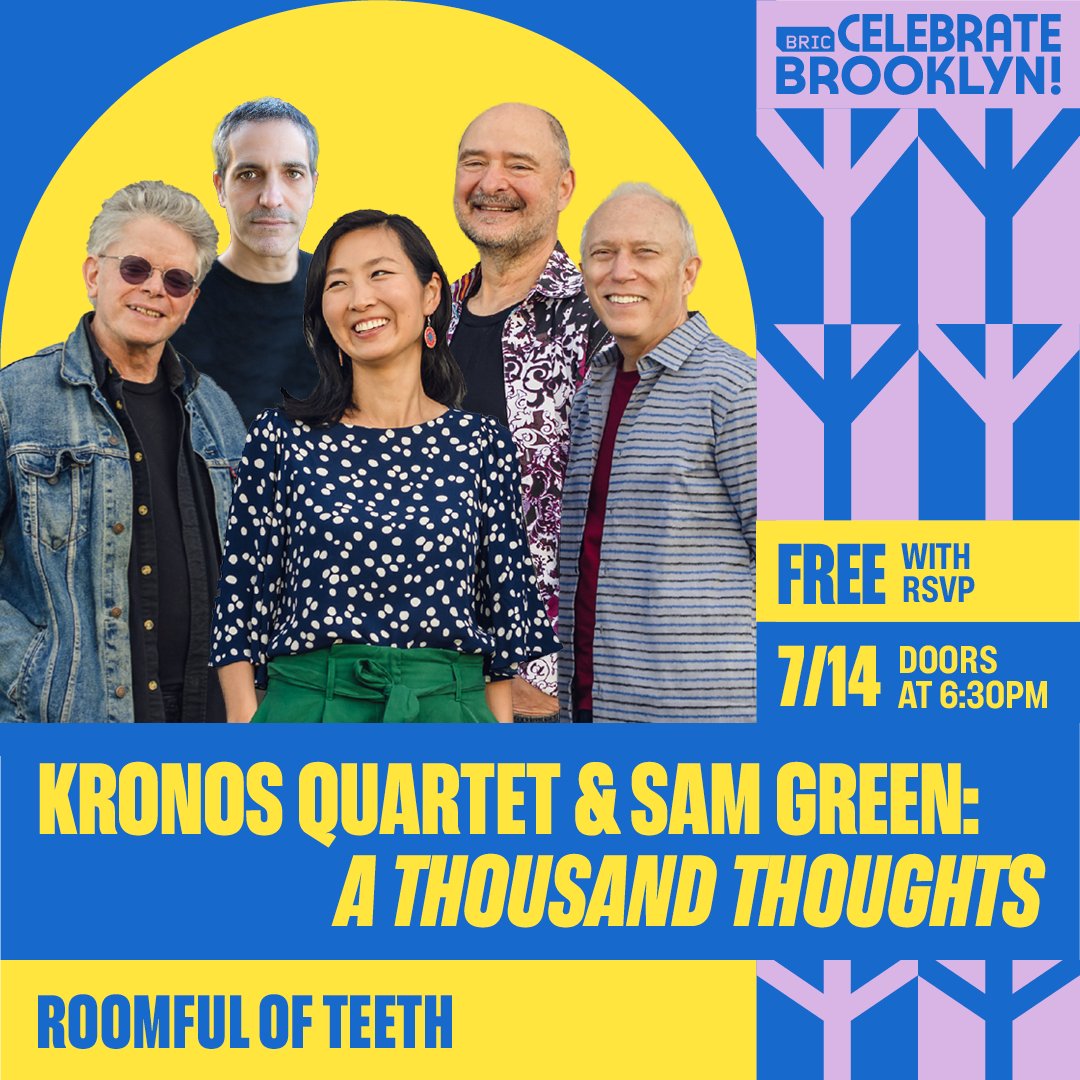 Voices of Ascension (@vofascension) on Twitter photo If you're in #Brooklyn, check out <a href="/kronosquartet/">Kronos Quartet</a> and filmmaker Sam Green's "A Thousand Thoughts" with guests <a href="/roomfulofteeth/">roomful of teeth</a> on 7/14 at the Prospect Park Bandshell, presented by our friends at <a href="/BRICbrooklyn/">BRIC</a>!
Tickets are FREE; RSVP at bricartsmedia.org/bric-celebrate…. If you're in #Brooklyn, check out <a href="/kronosquartet/">Kronos Quartet</a> and filmmaker Sam Green's "A Thousand Thoughts" with guests <a href="/roomfulofteeth/">roomful of teeth</a> on 7/14 at the Prospect Park Bandshell, presented by our friends at <a href="/BRICbrooklyn/">BRIC</a>!
Tickets are FREE; RSVP at bricartsmedia.org/bric-celebrate….
