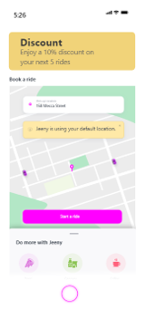 JeffDHamilton65's tweet photo. #ButtonInc created the new super #app for #Jeeny, a complete overhaul to their brand with a new #UI making it incredibly simple to order #RideShare #Food and increased conversion 3X. #DigitalTransformation https://t.co/xeAycm9P7t https://t.co/l4zqRj4ugO