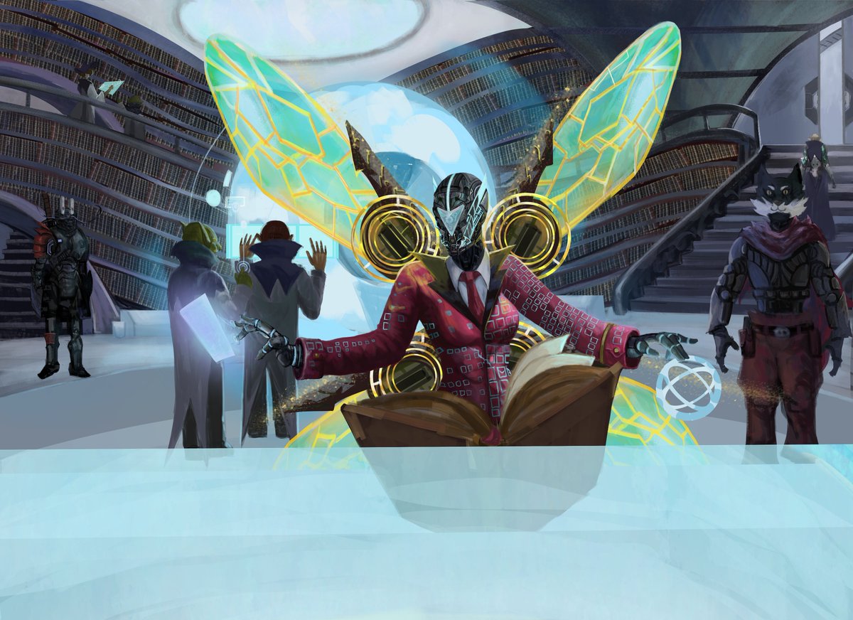 GALLYXLegion's tweet photo. At the Grand Library of GALLYX, our Discord community discovered a shocking revelation about a planet's civilization while on duty.🤔

Genesis Avatars will earn $GLX during missions ingame. #NFTCommunity #nftart #NFTs 

Join GALLYX's first Mission here: https://t.co/wXGEqzE26o https://t.co/rimHblB5RA