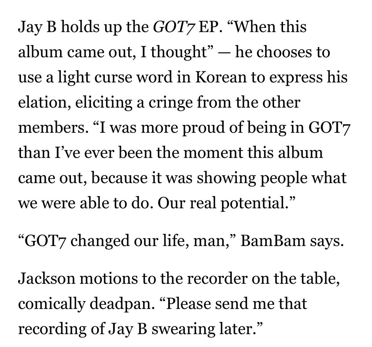 “please send me that recording of jay b swearing later” jackson sksjsjsj 😭😭
