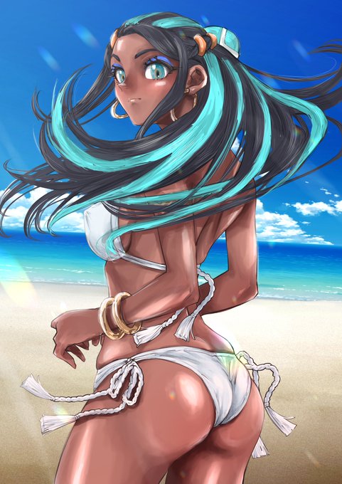 水着ルリナ。
厚塗りの練習で描いた。 