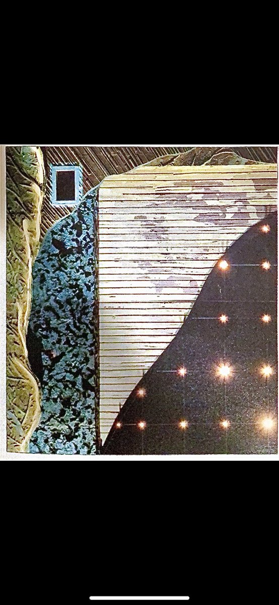 Maximoizarrapk's tweet photo. Mural en Usera, 1993. Arq. Diego F. Moya: Un collage vertical de escala urbana en Madrid, que habla de la arquitectura y su recorrido a través de una estratigrafía de materiales y técnicas constructivas.                 Fuente: Revista COAM, n297. 1994 https://t.co/jN1wDWhLPe