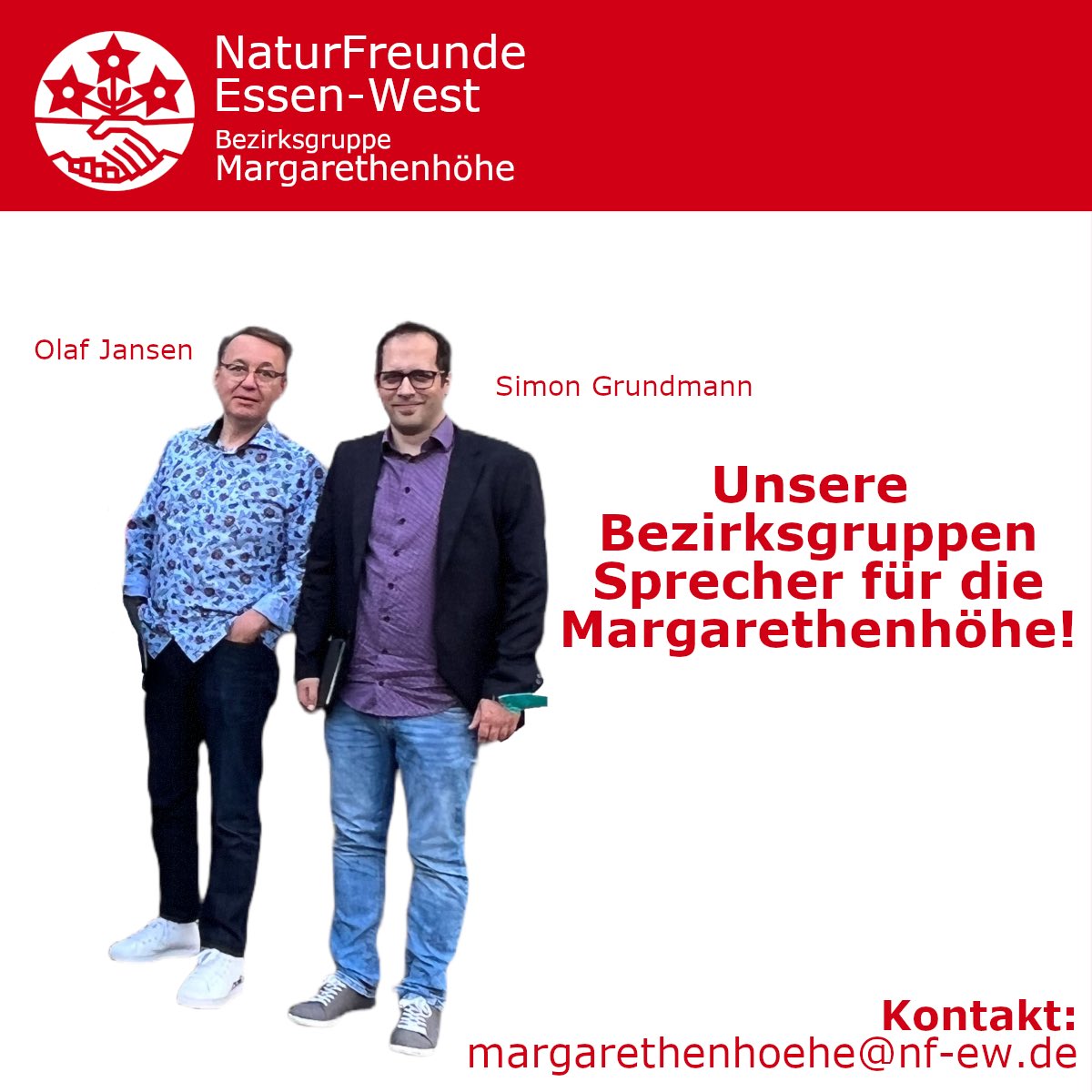 Ab sofort haben die @NaturFreunde Essen-West zwei Bezirksgruppen. Neben der Bezirksgruppe Margarethenhöhe ist die Bezirksgruppe Altendorf/Frohnhausen hinzu gekommen. Jede Bezirksgruppe hat anstatt Bezirksgruppenleitungen nun zwei Sprecher:innen. 😉 

#NaturFreunde @AliKaanSevinc