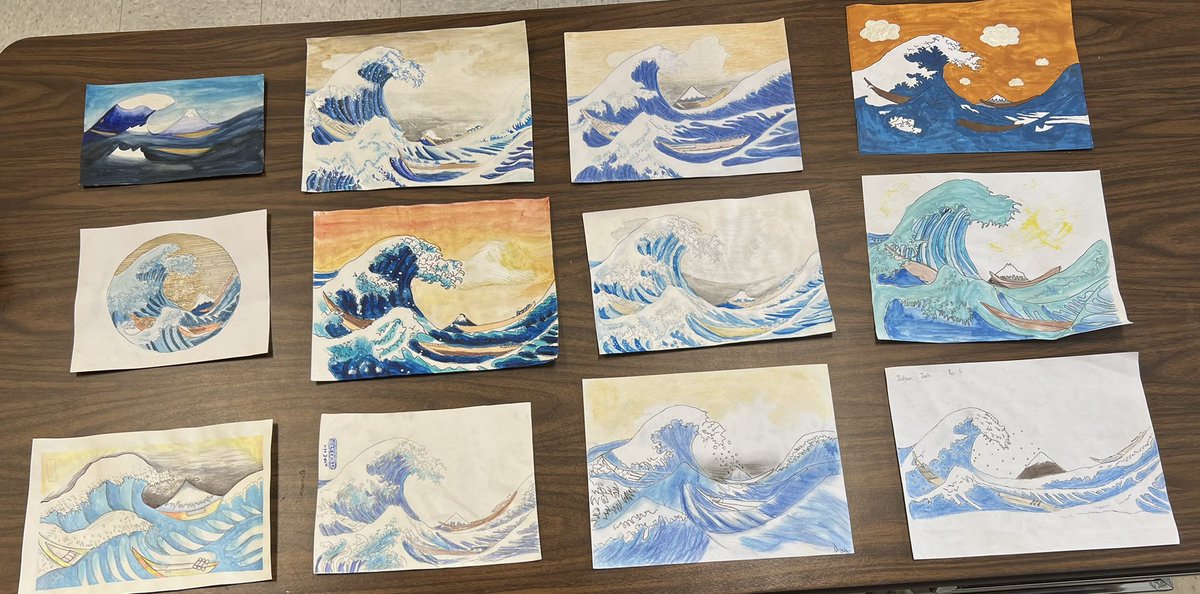 SS 7T studied this legendary Japanese painting and created their own waves. 
“Under the Wave off Kanagawa (Kanagawa oki nami ura), also known as The Great Wave, from the series Thirty-six Views of Mount Fuji (Fugaku sanjūrokkei) ca. 1830–32
Katsushika Hokusai”