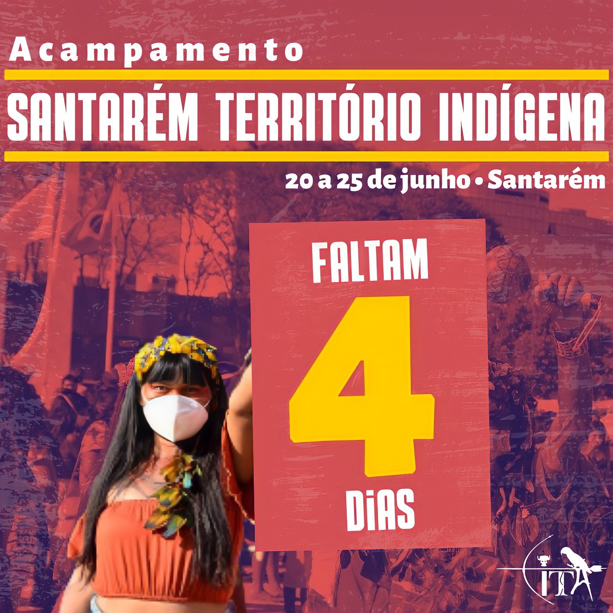 citabt's tweet photo. Faltam quatro dias para começar o 1° Acampamento Santarém Território Indígena (ASTI). Serão cinco dias de programação, de 20 a 25 de junho.

(1/3) https://t.co/j1SRjAmHp9