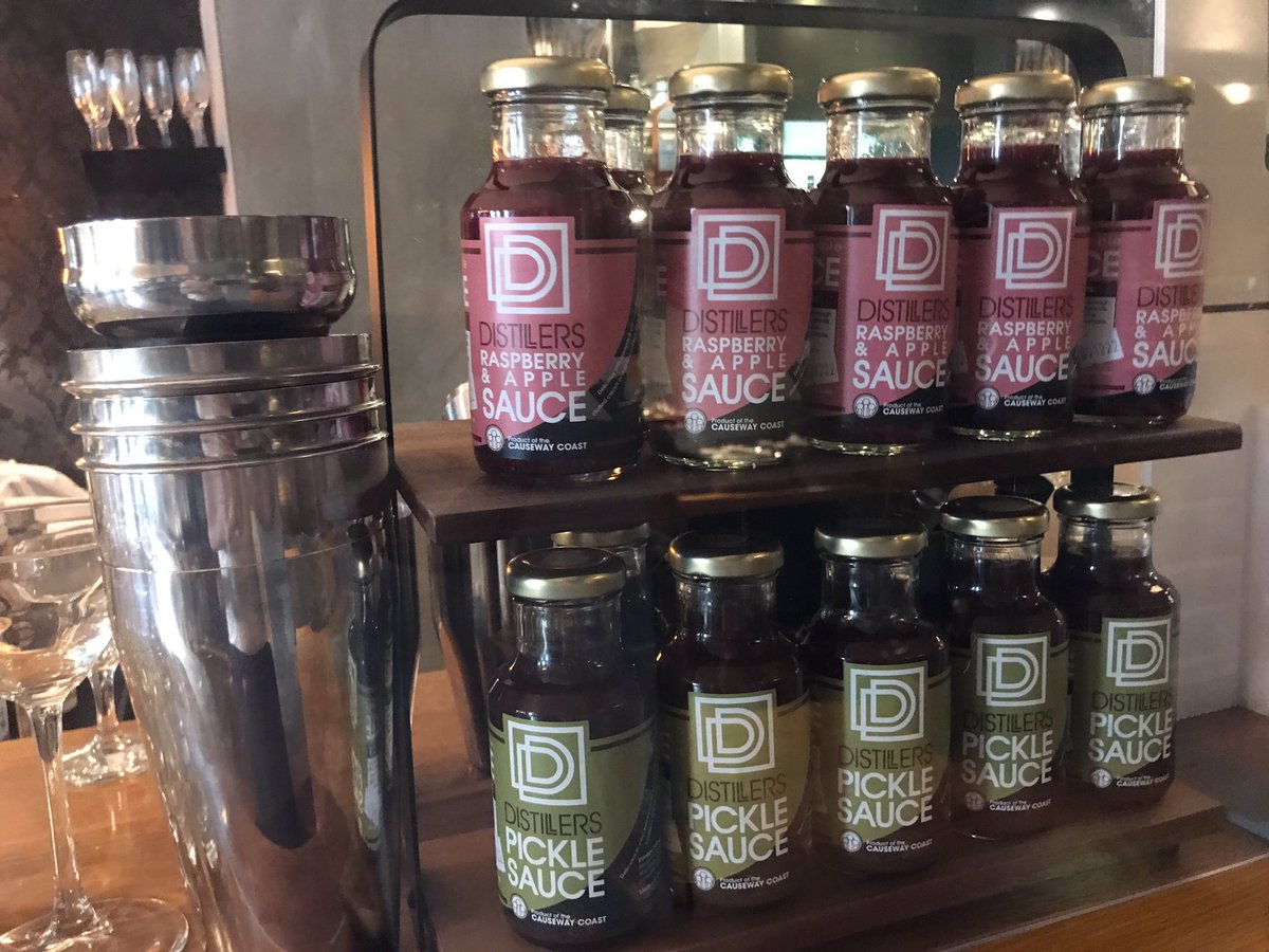 SauceRaspberry's tweet photo. Sitting pretty in @distillersarms above our award winning ‘Sister’ sauce @Distillerssauce ❤️👌🏻#raspberry #apple @BushmillsUK #desserts #scones #icecreams #cocktails #tastecauseway @VisitCauseway https://t.co/p0s0tH2fgh