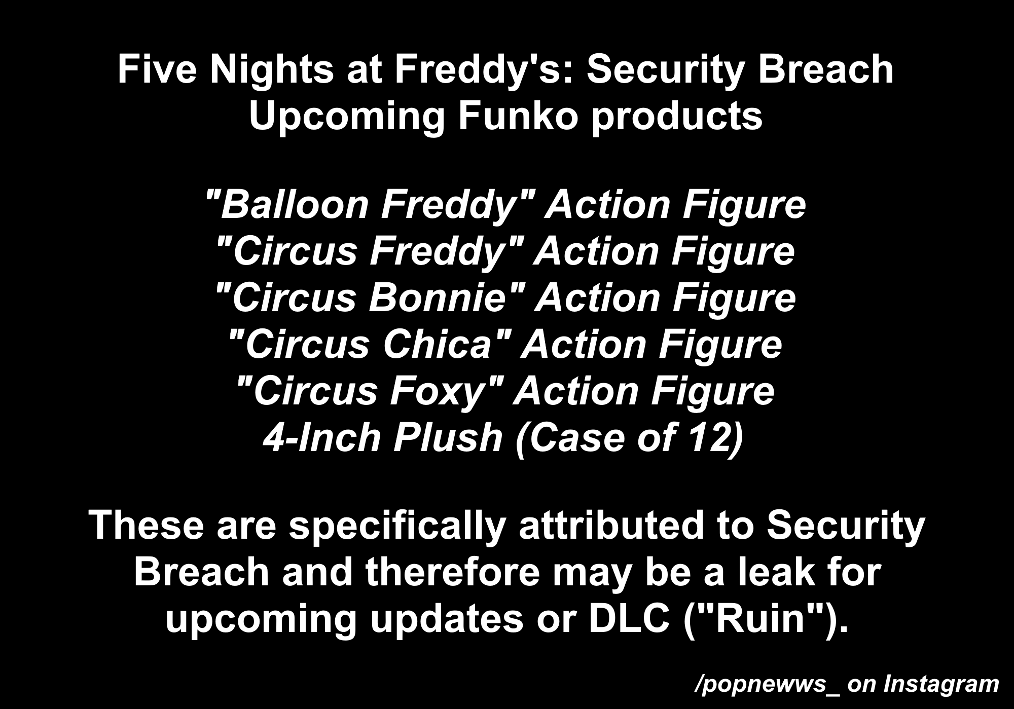 Funko tweets Five Nights At Freddy's Security Breach characters and hints  of a possible release date