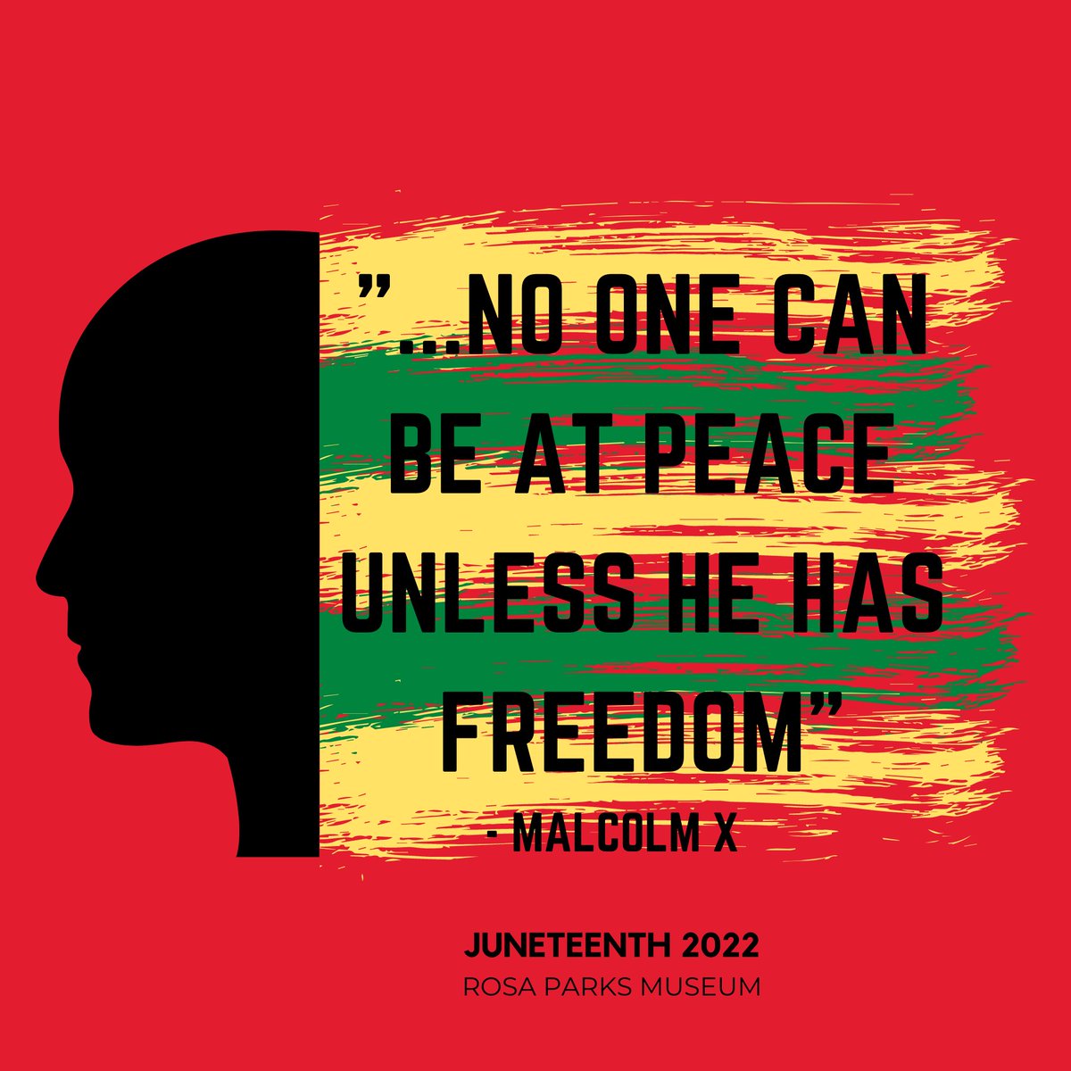See y’all Saturday, June 18! The celebration will be from 11am-6pm in front of the museum!

The event is free and open to the public and includes local food and merchant vendors, live music, arts &amp; crafts activities, and complimentary tours of the museum. 

#Juneteenth