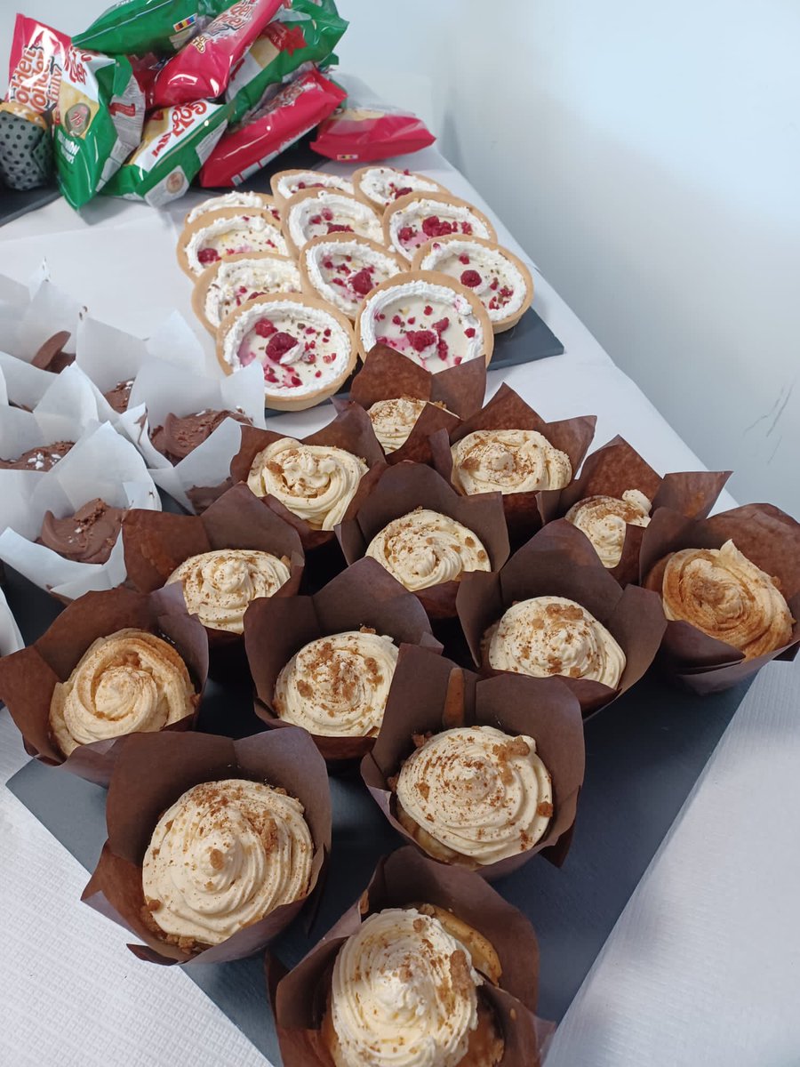 becca_heath21's tweet photo. A selection of deserts for a staff meeting today @SharplesSchool. Lemon posset, apple crumble cupcakes. Chocolate orange cupcakes toffee pavlova and scones with cream and jam all homemade by me in our school kitchen 🧁🍰 @JohnCP_Connolly  @sheryl01976 @deb_d65 https://t.co/Q62cHgQJyg