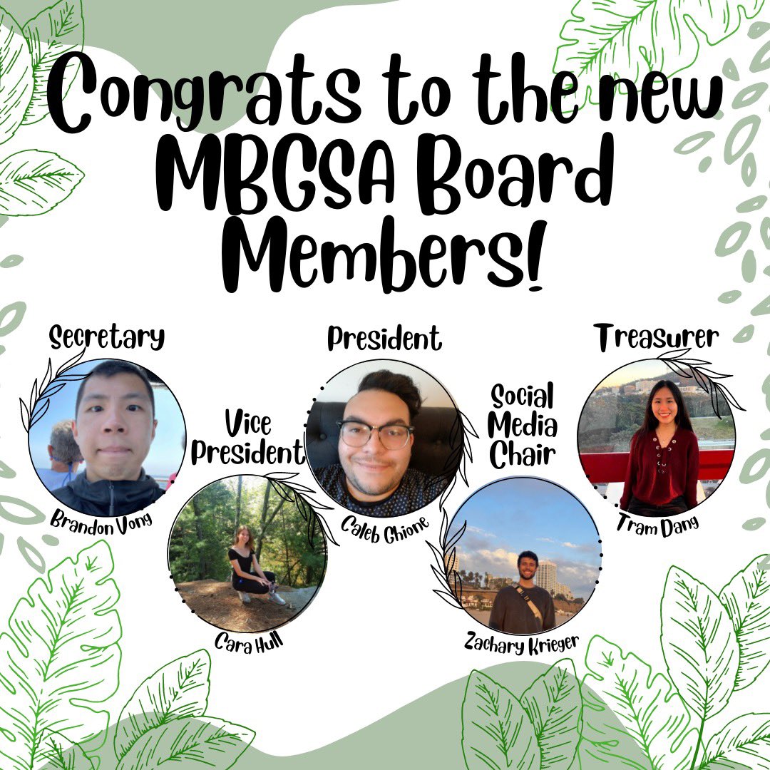 Congrats to the new MBGSA Board Members for 2022-2023!!