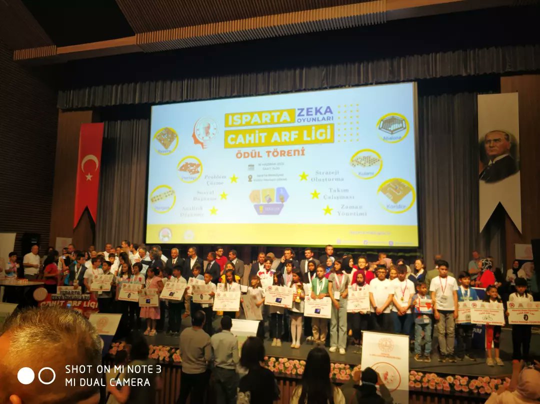 cahitArf_ligi's tweet photo. Türkiye’de kapsam, uygulama ve içerik bakımından ilk olan Isparta Zekâ Oyunları Cahit Arf Ligi Kapanış ve Ödül Töreni muhteşem bir programla gerçekleştirildi👏👏

Dereceye giren öğrencilerimizi ve okullarımızı tebrik ederiz👏👏
@ispartamem 
@ErhanBaydur1 
@fevzigcluu 
@zekikl9 https://t.co/YJhxG2gwom