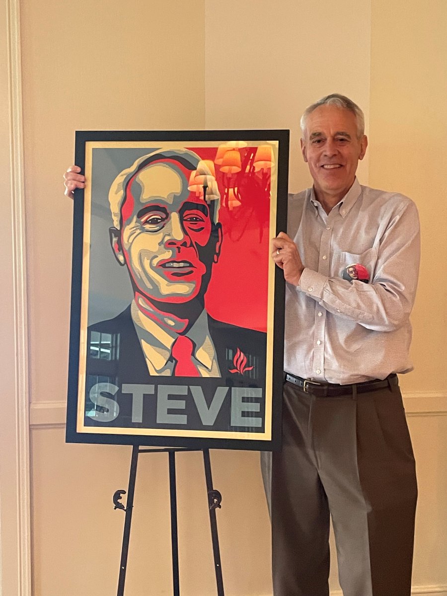 ruefcreative's tweet photo. This past Wednesday @coolidgewall celebrated CEO Stephen Herbert’s long-time service and hard work he’s provided for the firm. The graphic is inspired by artist Shepard Fairey's infamous "Hope" poster for Obama's 2008 presidential campaign.
#digitalillustration #custombutton https://t.co/t4oLkarMir