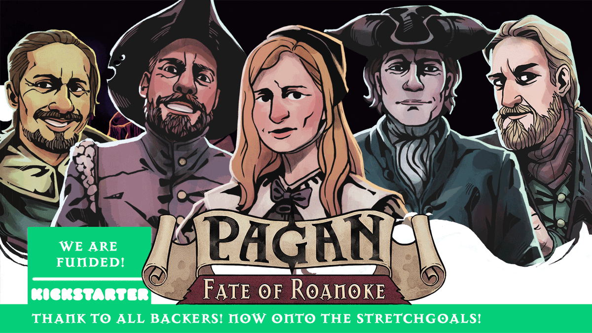 wyrmgoldverlag's tweet photo. We are funded - the 2nd Kickstarter for Pagan - Fate or Roanoke just reached its funding goal of 30.000€! Thanks to all our backers! Come and join the campaign to unlock even more stretch goals and goodies.
https://t.co/xNqpRhyAnC https://t.co/vt5R8DT96X