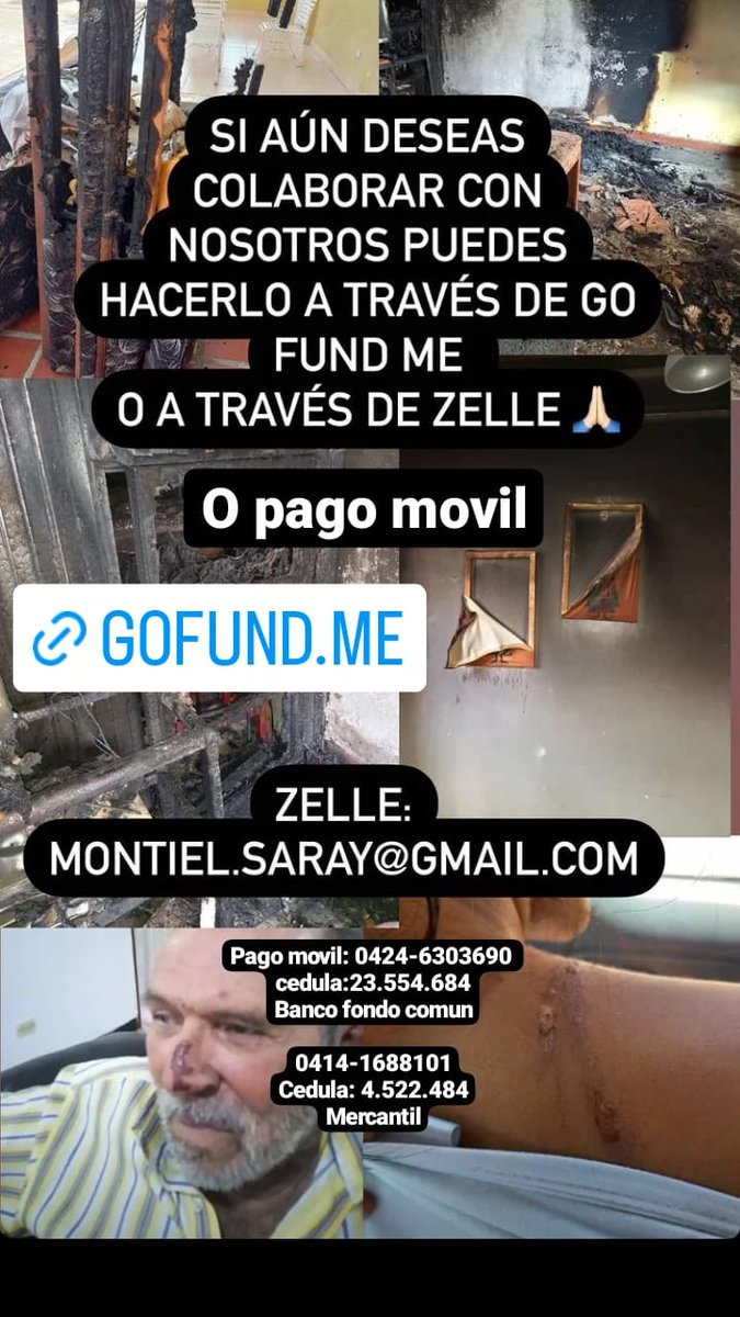 sergiocontwiter's tweet photo. Recibi la terrible noticia que a una amiga se le incendio su hogar 😢 estando ellos ahí hace un par de noches, no hubo lesionados de gravedad por fortuna. @Ciudad_Ojeda @alclagunillas @MERVINMENDEZQ @cheolagunillas https://t.co/SpFGgABzwb