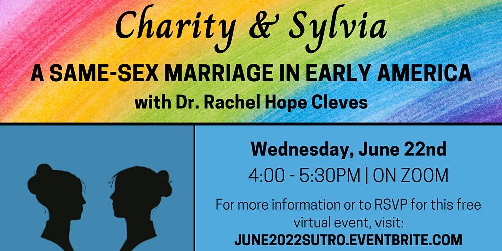 ConfKeep's tweet photo. FREE Genealogy Webinar -June 22 - Charity and Sylvia: A Same-Sex Marriage in Early America presented by Sutro Library, California State Library (Free) https://t.co/hVk1iQqpF7 #genealogy #familyhistory #genevent #free #webinar #lgbtq #untoldpride https://t.co/T0QXiKJpIm