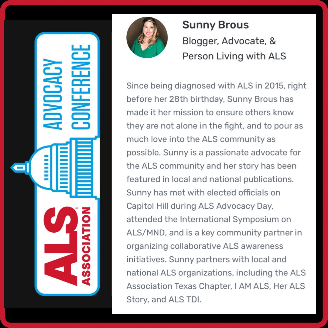 sunnystrongals's tweet photo. #alsadvocacy National Conference Day 3 and your girl is on the speaker list πͺπͺ Let's do this dance π
#ALS #ALSTexas #SunnyStrong #amyotrophiclateralsclerosis #HerALSStory #NotJustLou #ALSisEverywhere #ALSSucks #OneTeam4ALS https://t.co/zXwxDEM5om