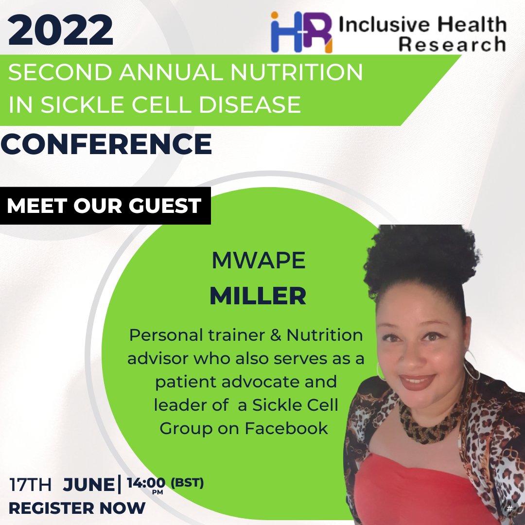 InclHealthR's tweet image. Mwape, a symptomatic sickle cell carrier, is an advocate for symptomatic sickle cell carriers and runs an online support group of over 800 members. To hear more about her journey, join us at tomorrows conference! Tickets: inclusivehealthresearch.org.uk/events #worldsickleday #SickleCellDisease