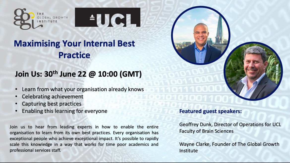 You are welcome to join us on June 30th to discuss how to maximise your internal best practice and learn from your exceptional people. 
Link to register: lnkd.in/gjp2pE_5 

#people #talent #peopleandculture #peoplestrategy