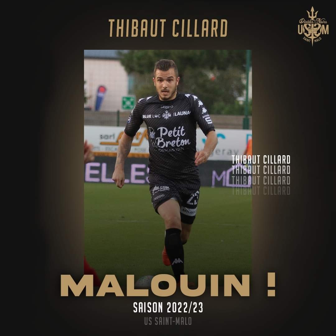 USSAINTMALO's tweet photo. Thibaut Cillard 𝗜𝗦 𝗕𝗔𝗖𝗞 !
Le défenseur central, déjà passé par l'USSM durant deux saisons de 2019 à 2021, fait son retour sous les couleurs de l'US Saint-Malo pour la saison 2022/23 ! 🔥
#mercato #football #cillard #saintmalo https://t.co/bCWwt4fjCO