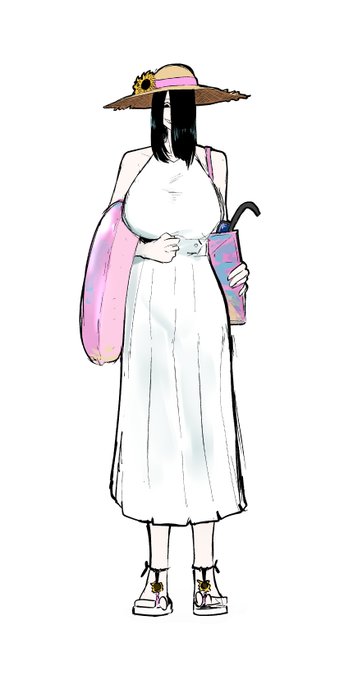 一見八尺様に見えるがただ海水浴場に遊びに来ただけの異常に顔が怖くてすべてがデカいだけの白ワンピの女 