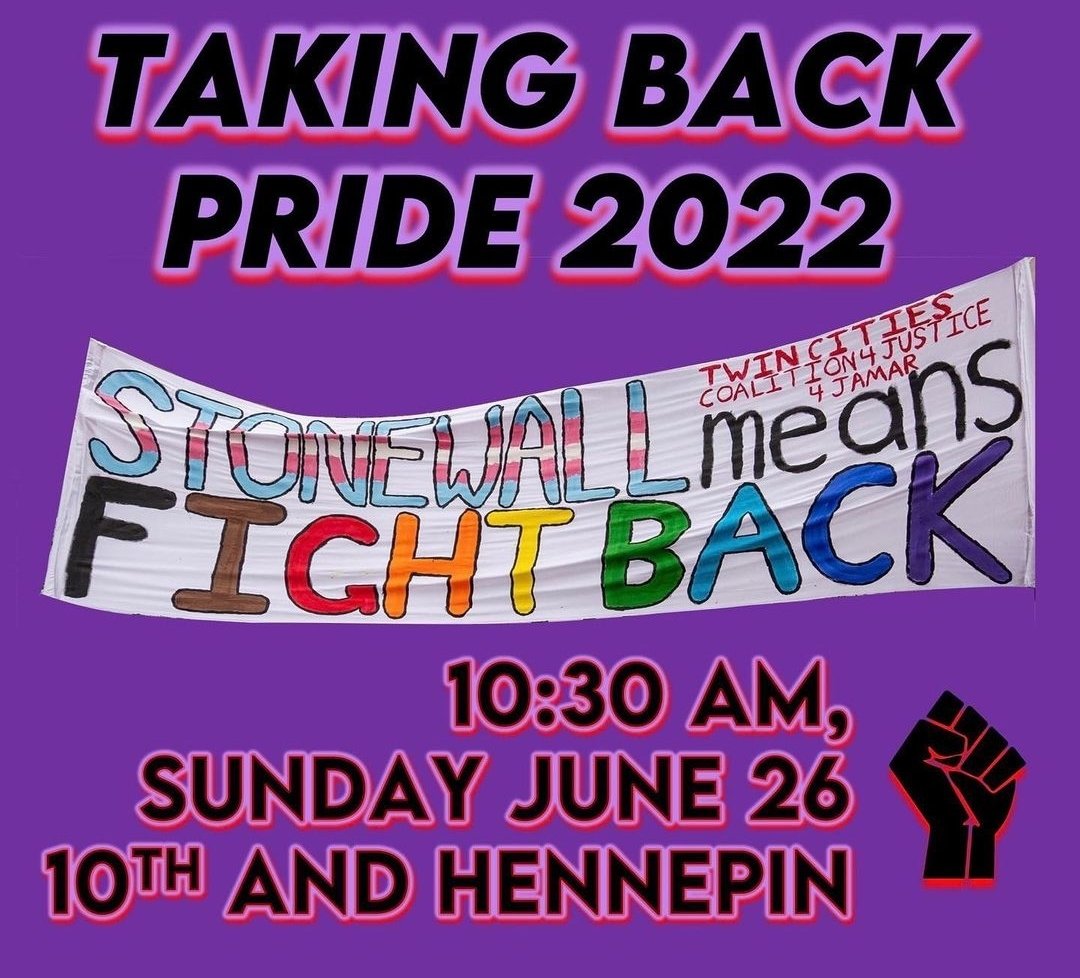 FRSO_TwinCities's tweet photo. Taking Back Pride 2022
Sunday, June 26
10:30 am
10th & Hennepin
Minneapolis
#nocopsinpride #takingbackpride #nojusticenopride https://t.co/4Px0cQnhjB