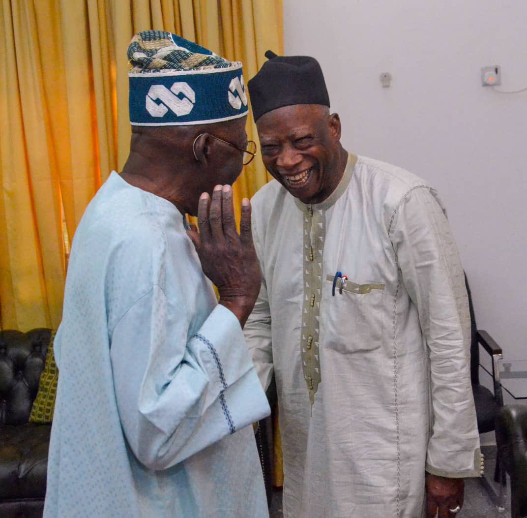 ProgProjectNG's tweet photo. Earlier today, APC National Chairman, Sen. Abdullahi Adamu @SenAbdullahiA visited the #ProgressivesProject Asiwaju Bola Tinubu @officialABAT at his Abuja residence ahead of the Ekiti State Gubernatorial Election

Ekiti is APC
@biodunaoyebanji 4 Governor #EkitiDecides2022
#All4BAO https://t.co/ncFpL9sKE7