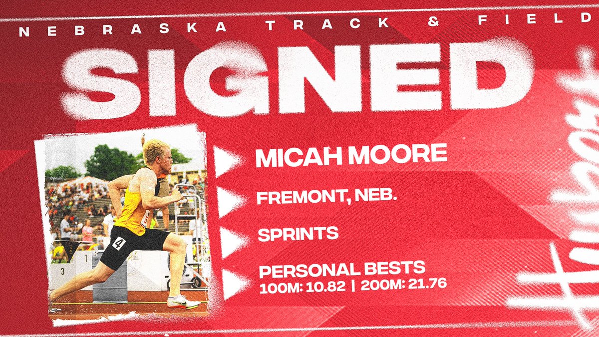Welcome to the Huskers, Micah Moore!

Micah was a state qualifier for Fremont in the 100m &amp; 200m and part of the 4x400m Relay state champion team! 

▶️ 100m: 10.82
▶️ 200m: 21.76

#GBR