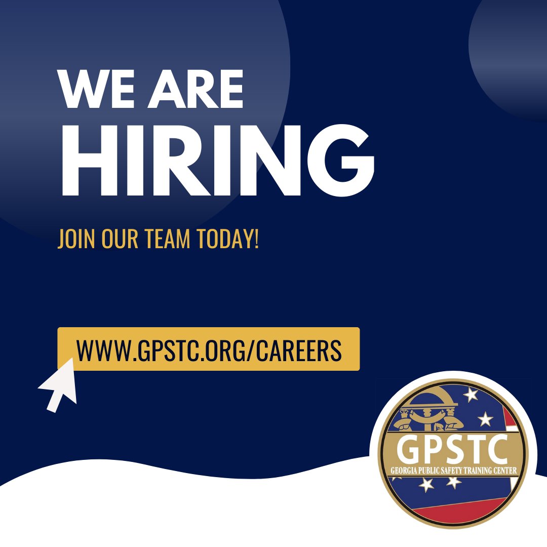 GPSTC's tweet photo. Use your knowledge, experience, and skills to help the next generation of public safety personnel. Visit our website to learn more about these exciting opportunities: https://t.co/IeprYRG2uC
#GPSTC #GPSTCcareers #applytoday https://t.co/n26JGXbATA