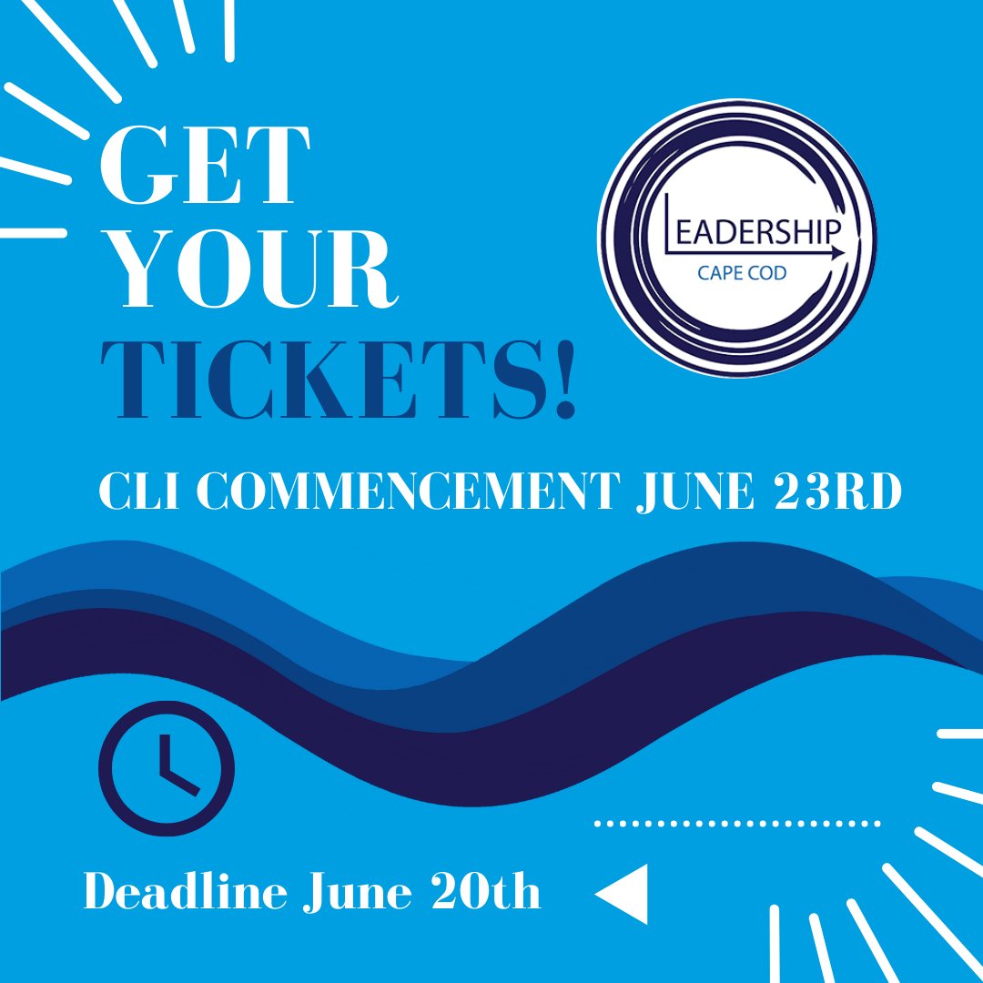 CapeCodLeaders's tweet image. Deadline for registration this Monday! 

If you an alumni, or guest of a graduating member of this years cohort all tickets must be purchased or reserved by Monday evening. Don't wait! 

Register Today: eventbrite.com/e/356278999077