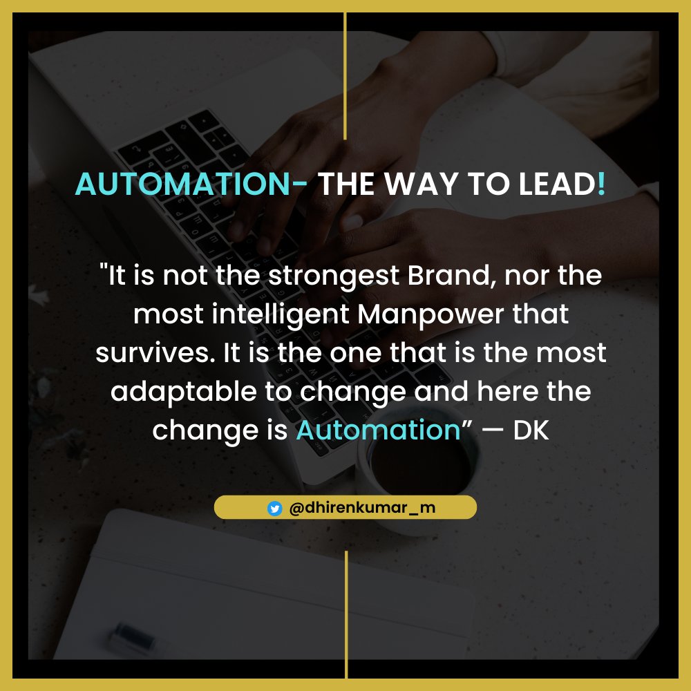 dhirenkumar_m's tweet image. A thought on the Cloud side!
.
.
AUTOMATION- The Ultimate Way to Lead The Market!

#cloud #devops #automation