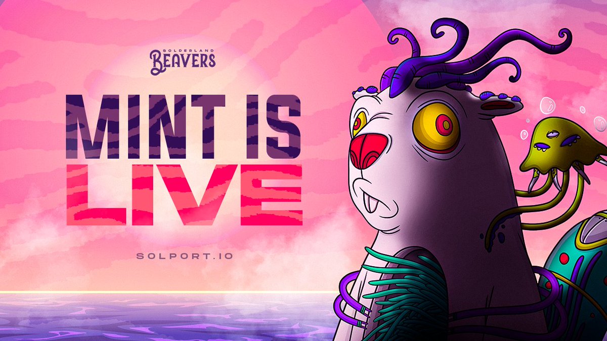 MINT IS LIVE on <a href="/solportio/">Solport</a> Launchpad only for 15 minutes!

Mint Price: 2.5 Sol
Supply: 4444
Official Link: beavers.taiyorobotics.com

WE FEELING #BEAVERISH 🦫
