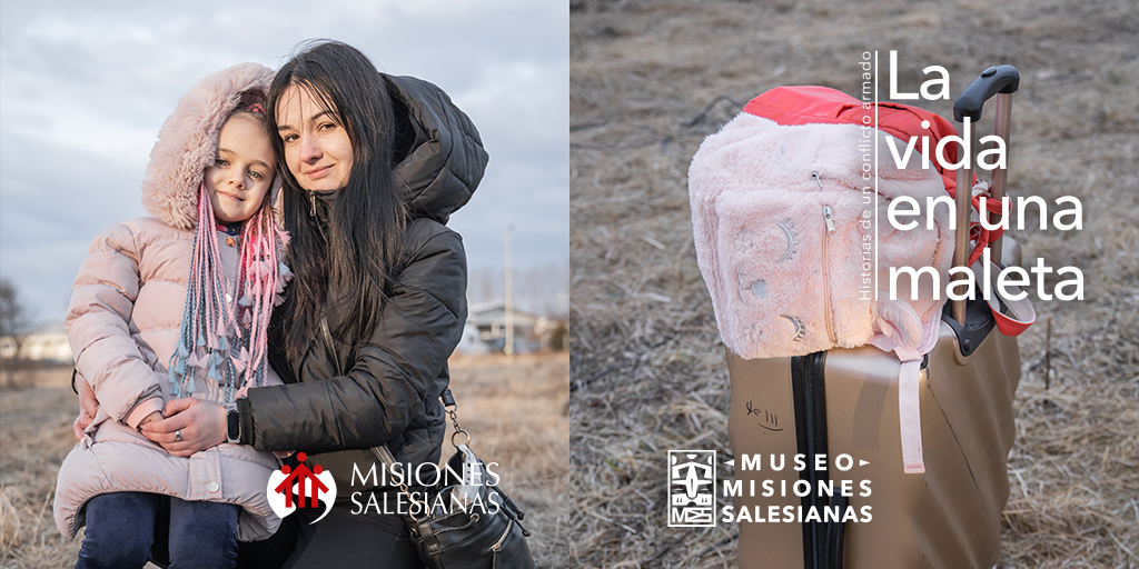 MSalesianas's tweet photo. "No quería huir, pero no quiero que mi hijo vea ni escuche la #guerra”

Angela, de 27 años, y su hija Alisa, de 6, dejaron #Ucrania y cruzaron la frontera con #Rumanía.

📸 @icmoldovan
#LaVidaEnUnaMaleta 

Entrada libre: https://t.co/P5JKQ8l7Gl
📍 Museo Misiones Salesianas https://t.co/7AkHKoXXVa