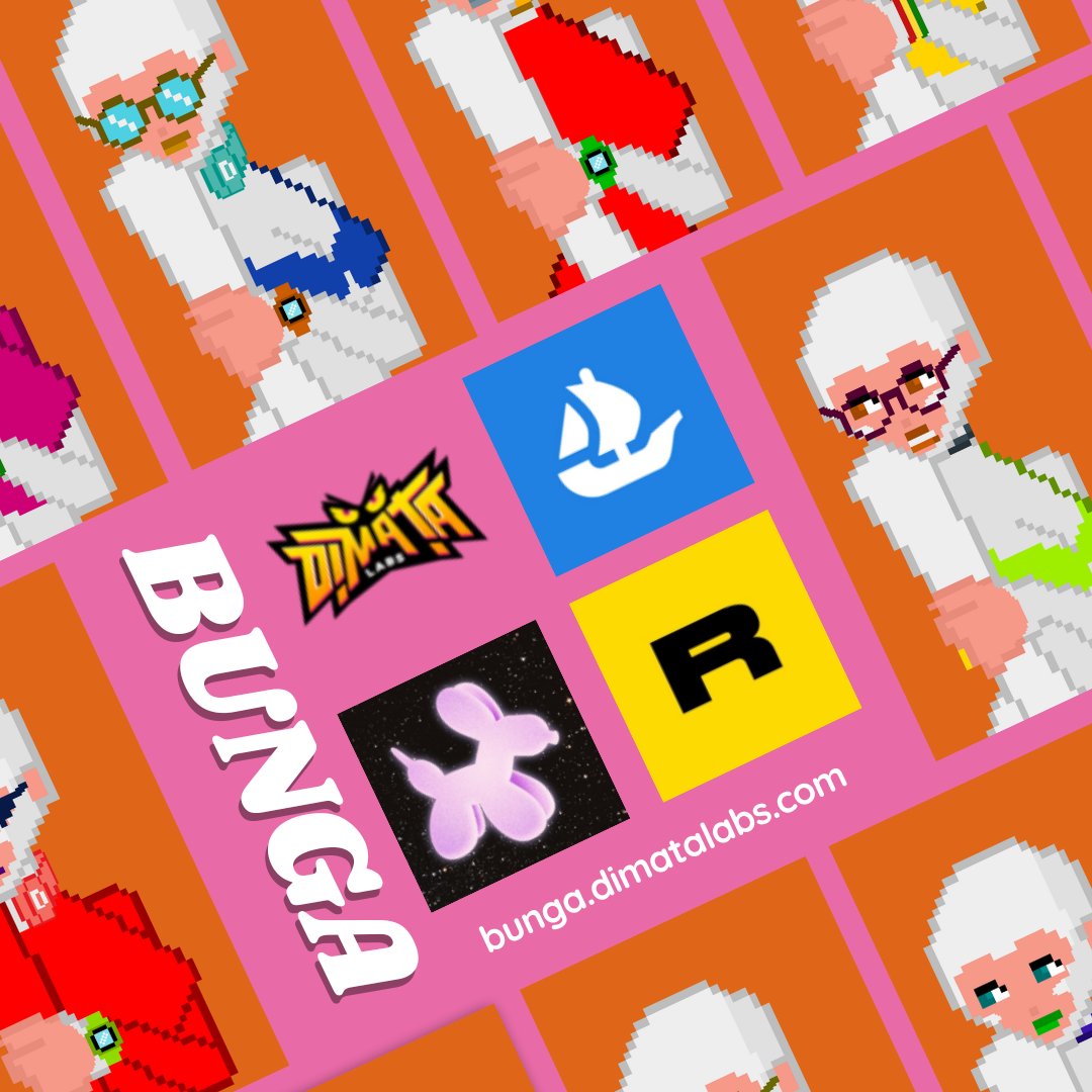 BUNGA COLLECTION | #NFT PROJECT | #POLYGON NFT

linktr.ee/bungadimatalabs

#nftcommunity #nftart #nfts #nftcollector #NFTcollectibles #nftdrop #nftcollectors #digitalart #pixelart #pixel #opensea #rarible
 #LUXY